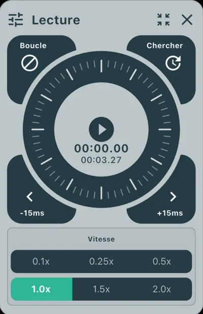 Opération avec la molette Jog